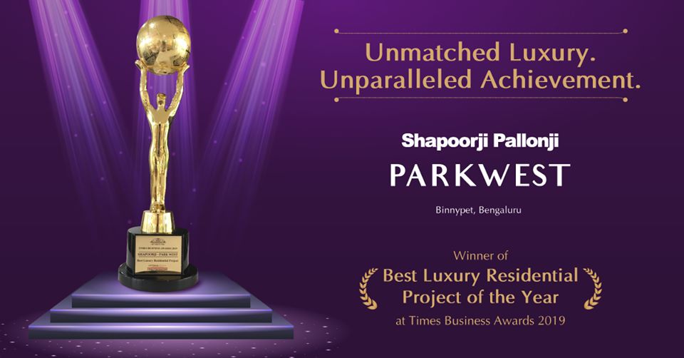 Shapoorji Pallonji Parkwest winner of best luxury residential project of the year 2019 Update
